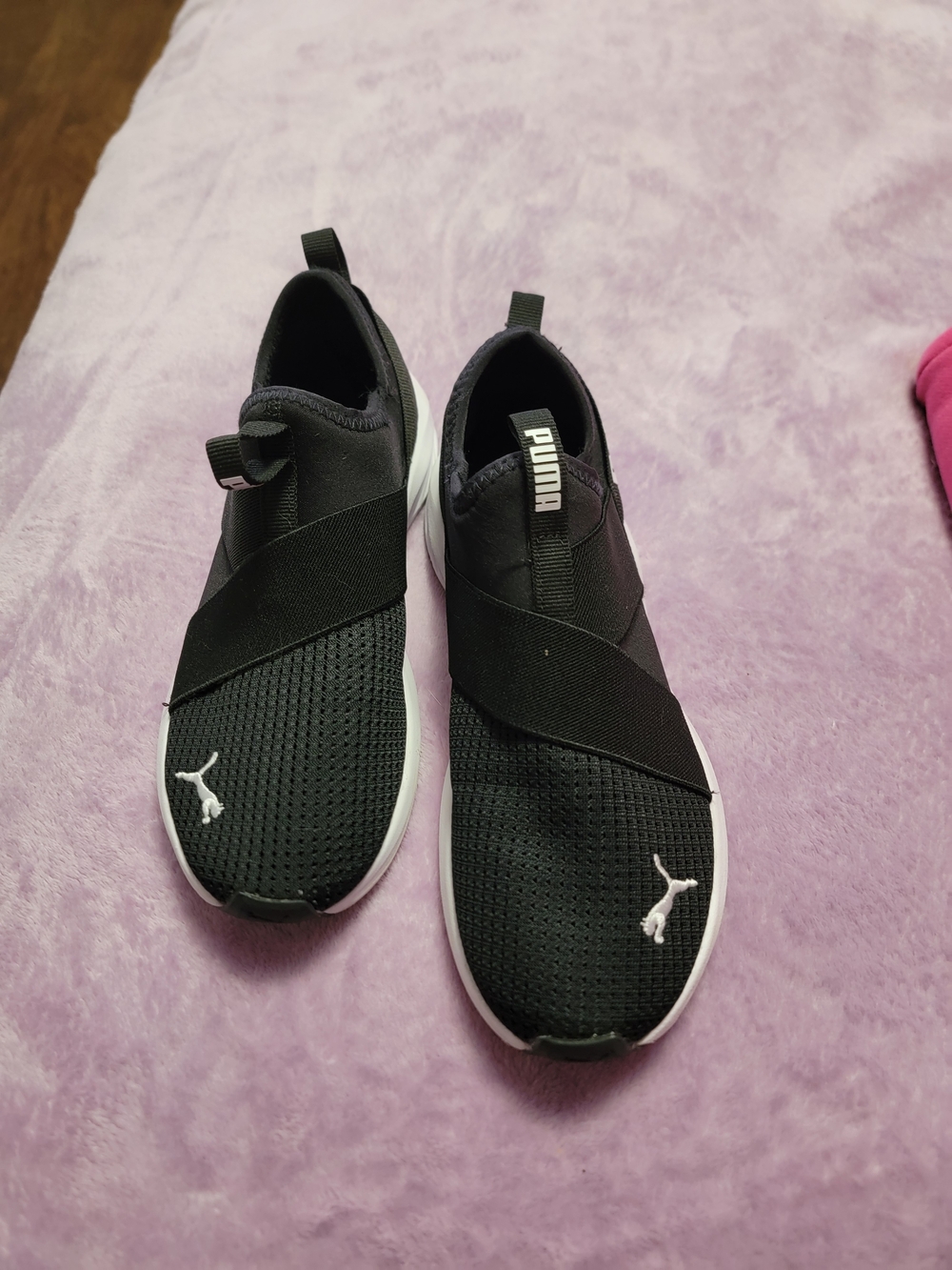 Puma Black Slip-On Crossband Sneakers
